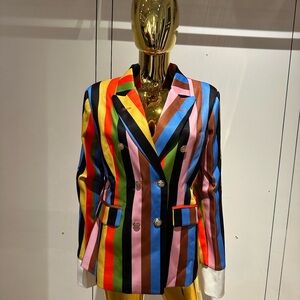 Multicolor Striped Women's Blazer